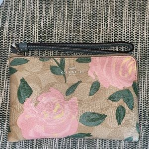 Coach floral wristlet